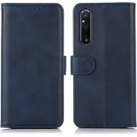 Mobigear Telefoonhoesje geschikt voor Sony Xperia 1 V Hoesje | Wallet Bookcase Portemonnee | Pasjeshouder voor 3 Pasjes | Telefoonhoesje voor Pinpas / OV Kaart / Rijbewijs - Blauw