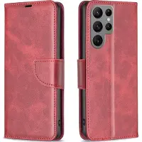 Mobigear Telefoonhoesje geschikt voor Samsung Galaxy S24 Ultra Hoesje | Excellent Bookcase Portemonnee | Pasjeshouder voor 3 Pasjes | Telefoonhoesje voor Pinpas / OV Kaart / Rijbewijs - Rood