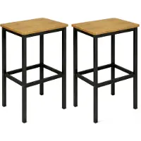 Begryf Barkrukken - 2 stuks - eikenlook zwart - 40x30x65 cm