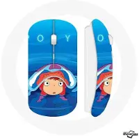 MANIACASE Draadloze muis - - Ponyo op de klif - Blauw - Compatibel met Mac en PC - USB wifi