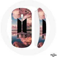 MANIACASE Draadloze Muis - Bangtan Sonyeondan - BTS Logo - Zwart - Wifi USB Sleutel - Compatibel met Mac en PC