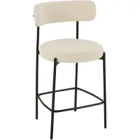 Jline Bar chair boucle plywood/polyester white/black