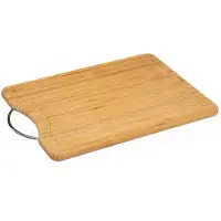 5 Five Snijplank met metalen handvat - 42 x 30 cm - bamboe hout - Serveerplank - Snijplanken