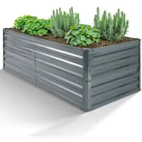 Arebos Metalen verhoogd bed 240x90x79 cm Plantbed roestvrij staal groentebed