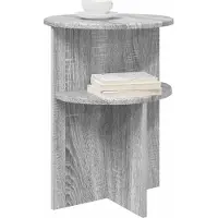 vidaXL Bijzettafel met opslag Grijs sonoma Ø 39,5 x 55 cm Bewerkt hout