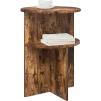 vidaXL Bijzettafel Gerookt eiken Ø 39,5 x 55 cm Bewerkt hout