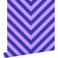 ESTAhome behang chevronpatroon paars en blauw - 50 x 900 cm - 131408