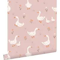 ESTAhome behang schattige ganzen roze - 50 x 900 cm - 131829