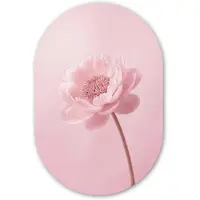MuchoWow Muurovaal 60x90 cm - Ovale wanddecoratie Bloem - Pioenroos - Roze - Ovalen schilderij - Muurdecoratie woonkamer - Kamer decoratie - Schilderijen - Wandcirkel