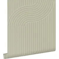 ESTAhome behang grafische lijnen saliegroen - 50 x 900 cm - 139926