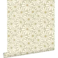ESTAhome behang madeliefjes vergrijsd groen - 50 x 900 cm - 132005