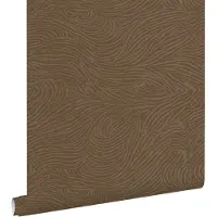 ESTAhome behang 3d golvende lijnen bruin - 50 x 900 cm - 131366