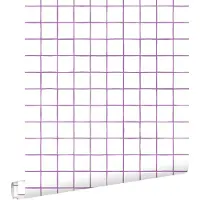 ESTAhome behang geblokt motief paars en wit - 50 x 900 cm - 131276