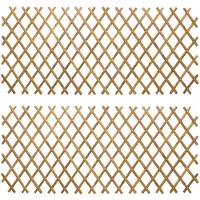 vidaXL Uitbreidbare Trellis Fence 2 st 100 x 105 cm Bamboe Lichtbruin
