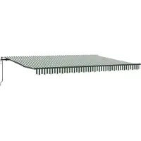 vidaXL Uitschuifbare luifel Groen en Wit 450 × 350 cm