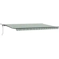 vidaXL Uitschuifbare zonnescherm, groen en wit, 500 x 300 cm, polyester