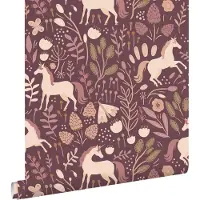 ESTAhome behang unicorns paars - 50 x 900 cm - 131925