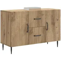 vidaXL Dressoir Artisanaal eiken 89 x 34,5 x 60 cm Bewerkt hout