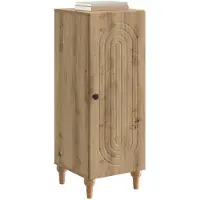 vidaXL Dressoir Artisanaal eiken 33 x 34,5 x 90 cm Bewerkt hout