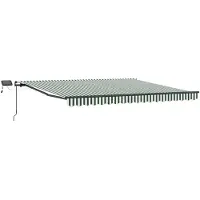 vidaXL Uitschuifbare luifel Groen en Wit 450 × 300 cm