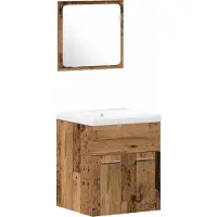 vidaXL Badkamermeubel Set 4 st Oudhout 41 x 38,5 x 46 cm Bewerkt hout