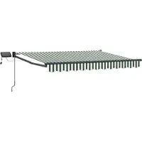 vidaXL Handbediende luifel met LED's Groen, Wit, Anthraciet 3 x 2,5 m