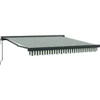 vidaXL Uitschuifbare luifel Groen en Wit 350 x 250 x 165 cm