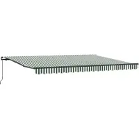 vidaXL Uitschuifbare luifel Groen en Wit 450 × 350 cm