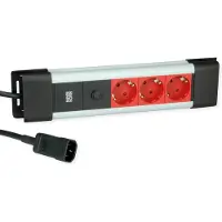 Bachmann CONNECTUS 3xCEE7/3, 10A C14-stekker, rood, 2 m