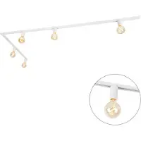 QAZQA Moderne 1-fase railsysteem 5-lichts incl. E27 fitting wit - Jeana