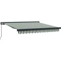 vidaXL Uitschuifbare luifel Groen en Wit 300 x 250 cm