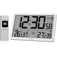 KIENZLE Jumbo NEO LCD - Wandklok met Weerstation - Wit - Radiografisch