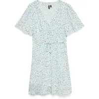 Vero Moda Blousejurk 'VMAlba' lichtblauw / donkergroen / wit