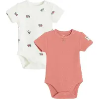 Cool Club Rompertje/body zalm roze / wit