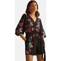 Love & roses Jumpsuit petrol / oranje / pink / zwart