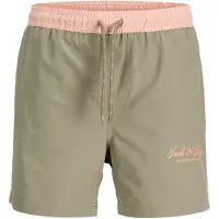Jack & Jones Junior Zwemshorts 'JPSTMaui Archive' grijs / pastelroze