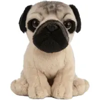 KEYCRAFT Knuffel - 16x7 cm - Mopshondpuppy - Beige - - OneSize - Knuffels