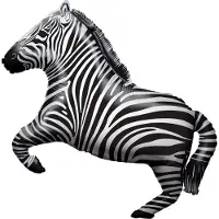 Kaleidoscope Folieballon Zebra Vorm 70 Cm Folie Zwart/wit