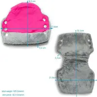 Intirilife Handwarmer met fleece voor buggy en kinderwagen in roze - universele maat handwarmers voor elk één hand (één paar) Waterafstotend Winddicht Ademend Weerbestendig Fietskar flanel