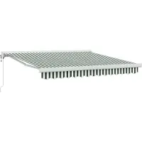 vidaXL Uitschuifbare luifel Groen en Wit 350 x 250 x 165 cm