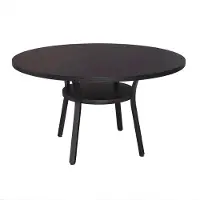 Bolt Ronde Eettafel 120 cm - Voor 4-6 Personen - Houten Keuken & Woonkamer Tafel met Opbergplank - Stevig & Functioneel - keukentafel - Zwart