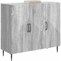 vidaXL Dressoir Grijs sonoma 89 x 34,5 x 80 cm Bewerkt hout