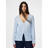 Pieces Gebreid vest 'PCBaisy' lichtblauw
