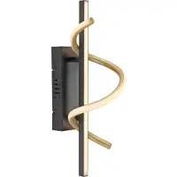 JUST LIGHT Wandlamp Emanda, dimbaar, zwart, Woon-/ Eetkamer, metaal, wandlamp