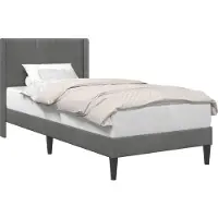 vidaXL Bedframe met hoofdeinde Donkergrijs 90 x 190 cm Fluweel
