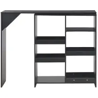 vidaXL Bartafel met verplaatsbaar schap 138x39x110 cm zwart