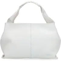 Manfield Witte handtas met gevlochten handvat | Maat Onesize