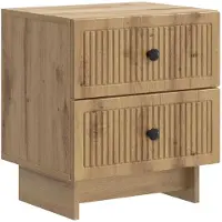 vidaXL Nachtkastje Artisanaal eiken 43 x 34,5 x 47,5 cm Bewerkt hout