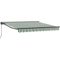 vidaXL - Zonnescherm - Frame - Groen - en - Wit - 350 - x - 250 - cm