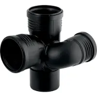 Geberit Silent-PP Schacht bocht-T-stuk 87,5° links, DN 100 / 70 / 100, 390.564.14.1